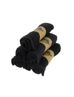 Lot de 6 serviettes en coton barber Noire