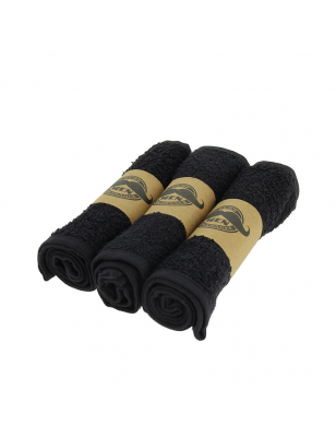 Lot de 6 serviettes en coton barber Noire