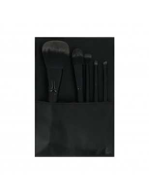 Set 5 pinceaux maquillage + trousse 15x21,7cm