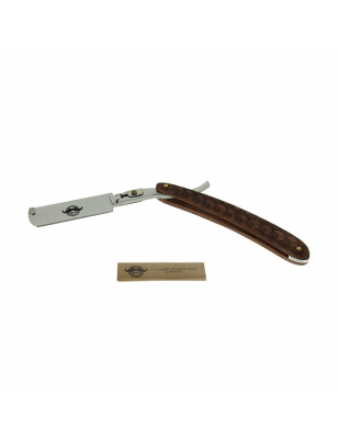 Rasoir à lame interchangeable en bois Marron + 10 lames double edge longues