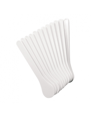 Lot de 12 spatules hygièniques en plastique Blanche 15.5cm