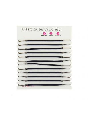 Elastique crochet Noir x12