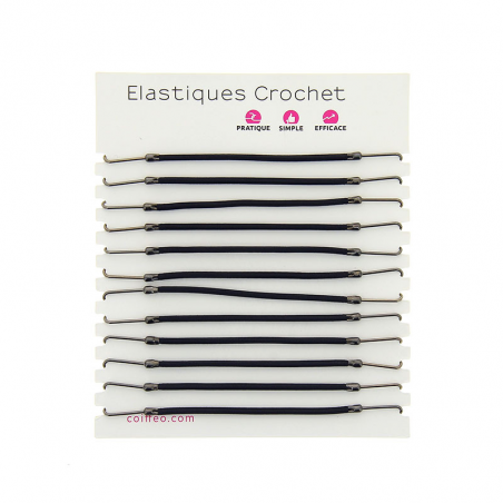 Elastique crochet Noir x12