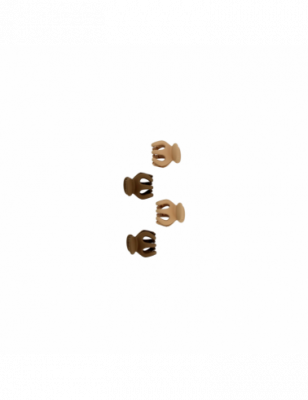 Lot de 4 petites pinces rondes Beige et marron