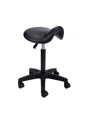 Tabouret de coupe noir Pégase avec assise selle ergonomique