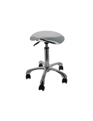 Tabouret de coiffure ergonomique Ergo Stool - Silver chrome