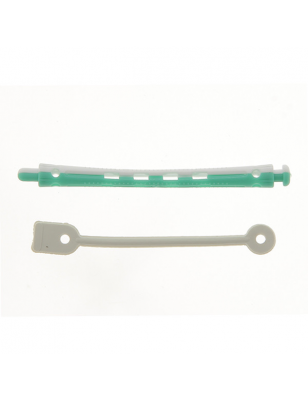 Bigoudis permanente longs 91x6mm x12 Vert & Blanc