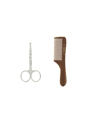 Set de barbe ciseaux - peigne - brosse