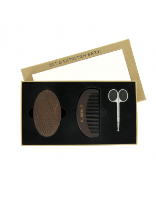 Set d'entretien barbe (ciseaux + peigne + brosse)